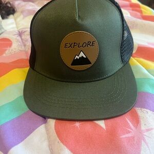 Green and Black Explore Trucker Hat (youth)